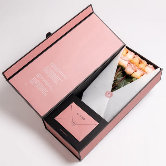 Box of Peach Roses